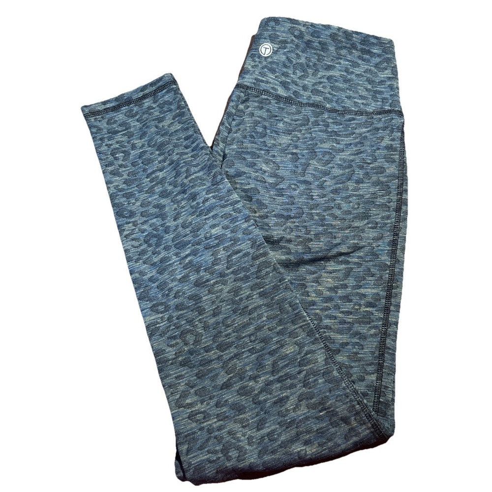 T by Talbots S Leggings Blue Animal Print High Rise Activewear Comfortable